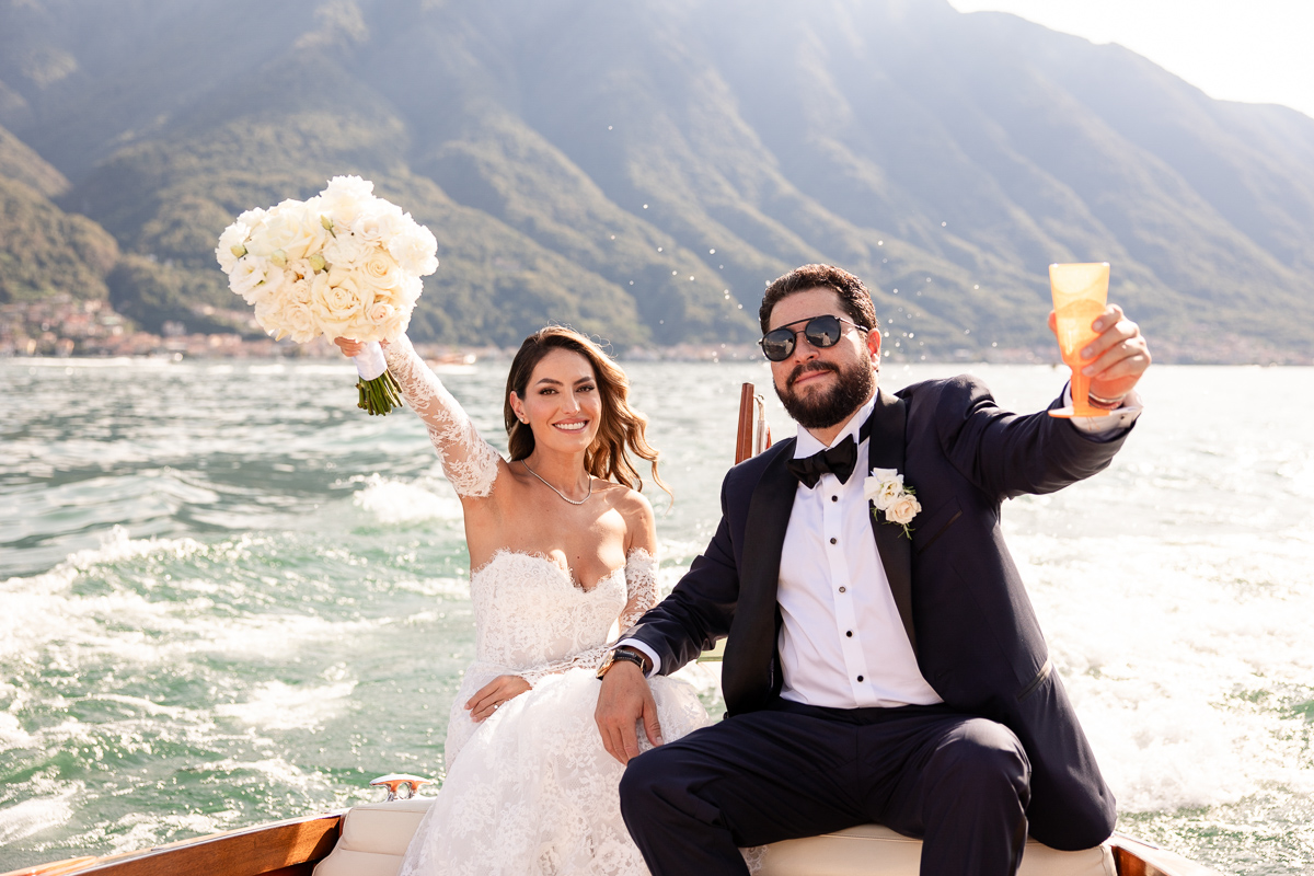 Wedding photo Villa del Balbianello boat